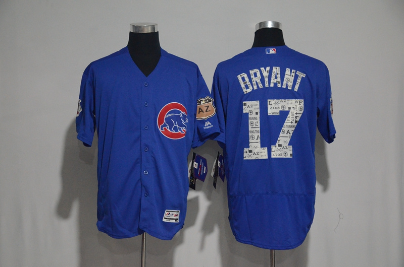 2017 MLB Chicago Cubs #17 Bryant Blue Spring Training Flex Base Jersey